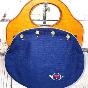 ♦️Vintage Banner House Wood Handle Purse